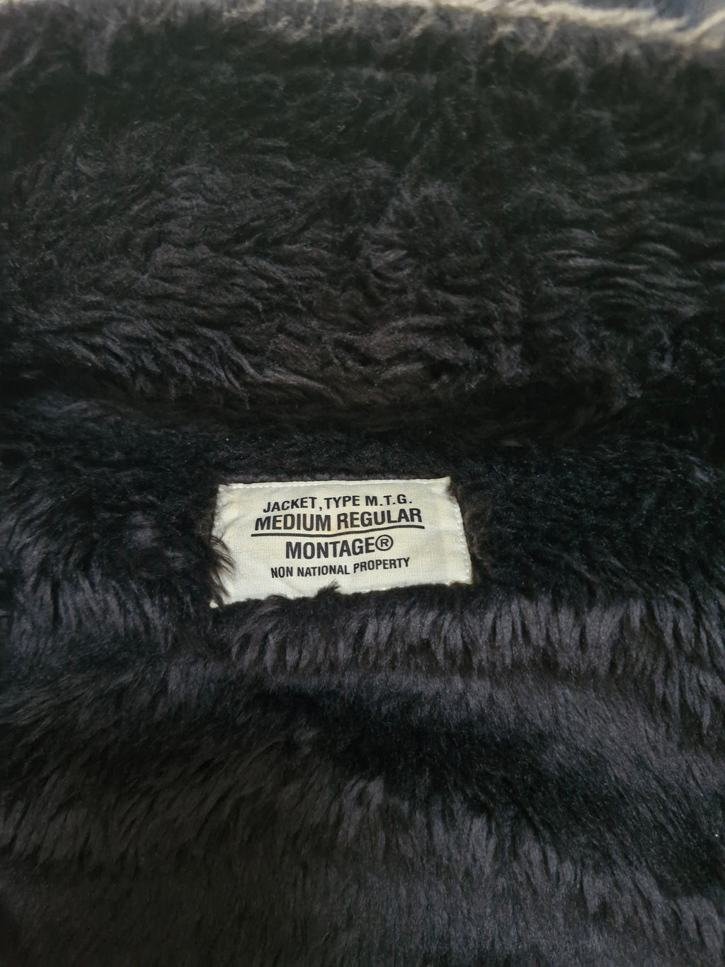 Vintage Black Fireman Metal Clasp Fur Lined Technical Quilted Bomber Jacket