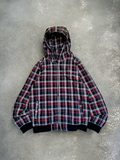 Vintage Japanese Black & Red/Pink Plaid Zip Up Technical Jacket