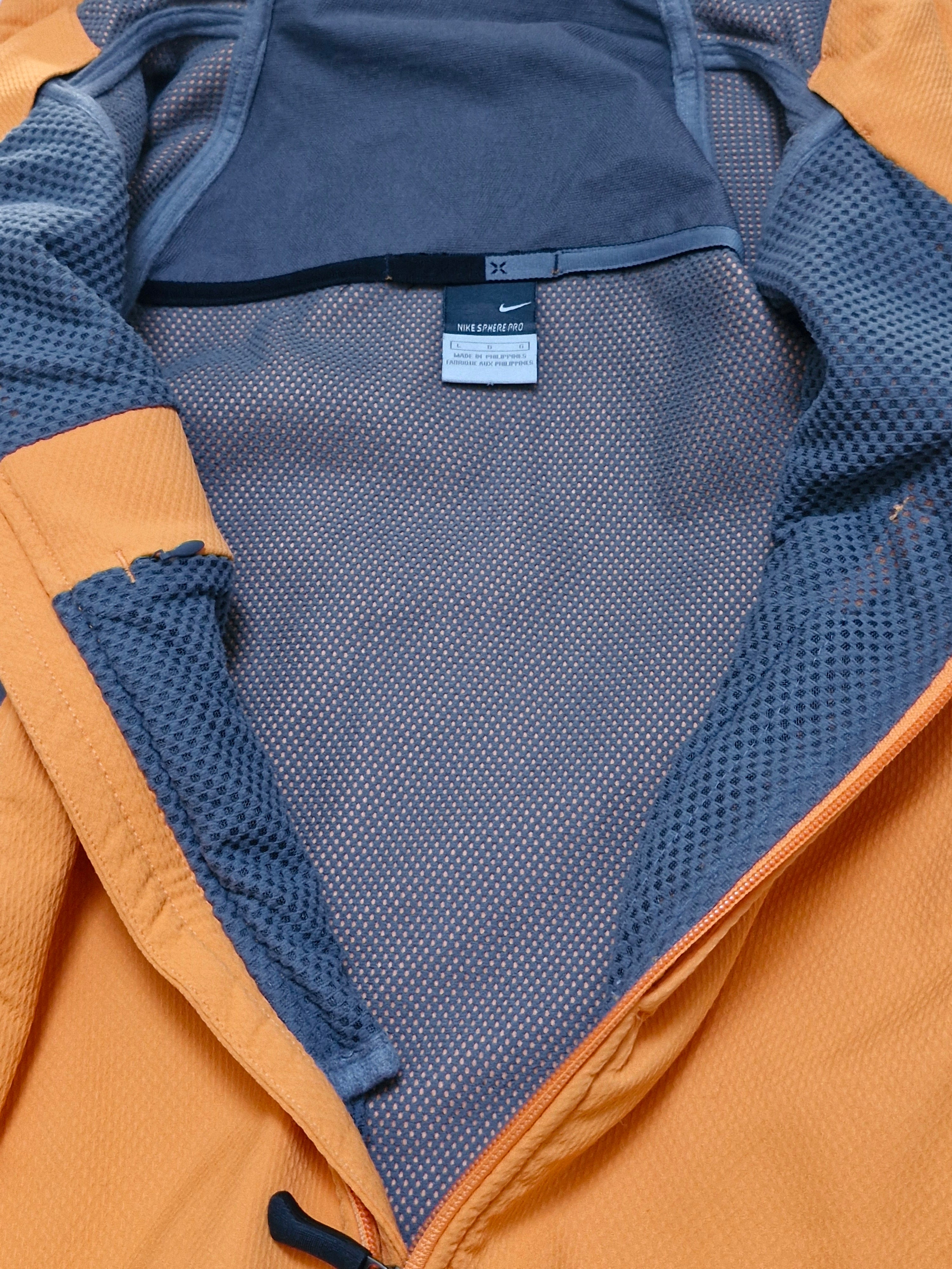 Nike Sphere Pro Orange & Grey Panelled Reflective Technical Jacket