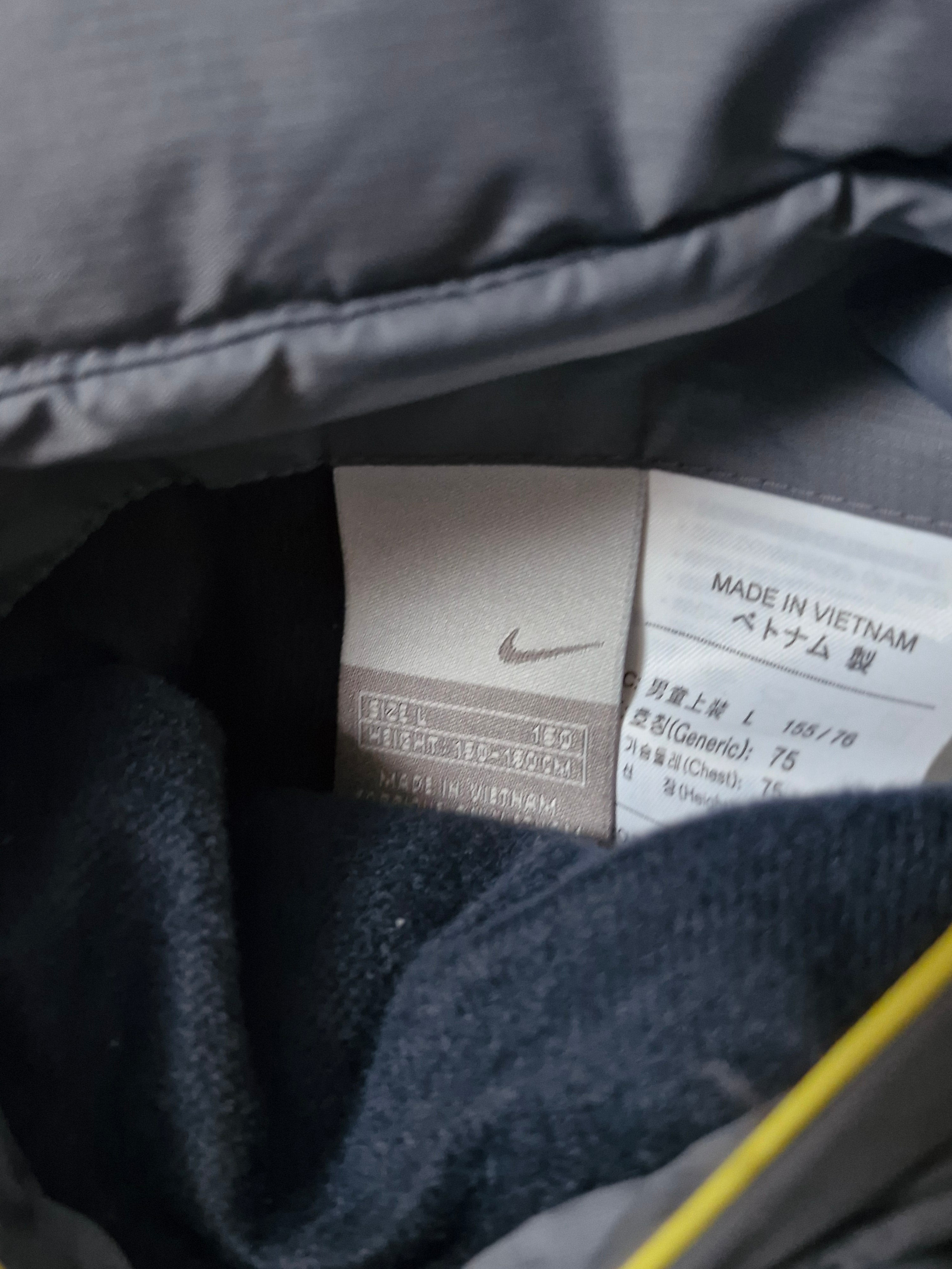 Nike Vintage Y2K Grey & Yellow Reversible Trim Lined Puffer Coat