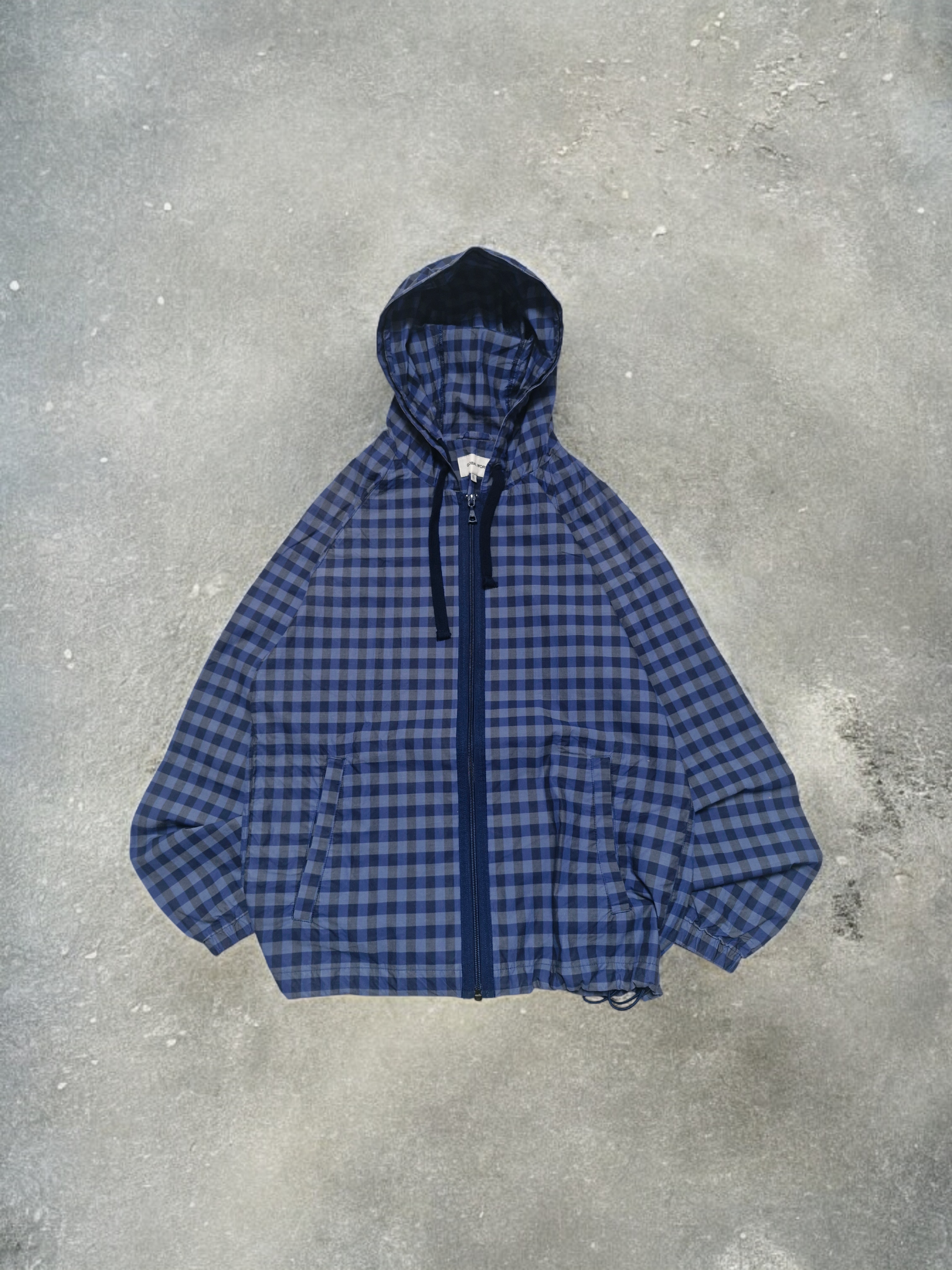Vintage Japanese Blue Plaid Technical Windbreaker Jacket