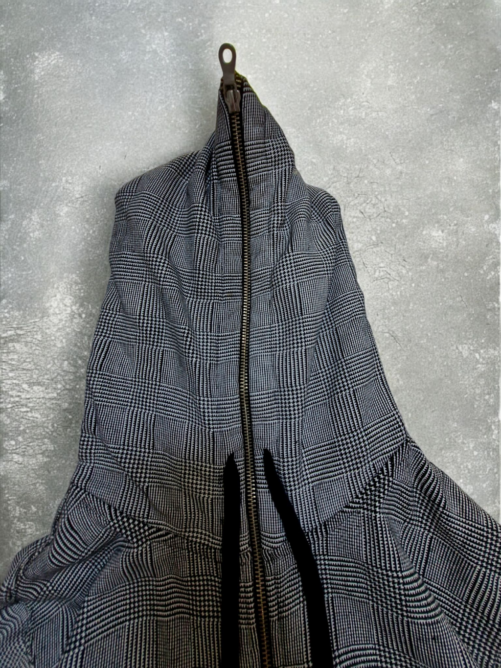 Vintage Beams Japanese Exclusive Plaid Grey Ninja Double Zip Up Hoodie
