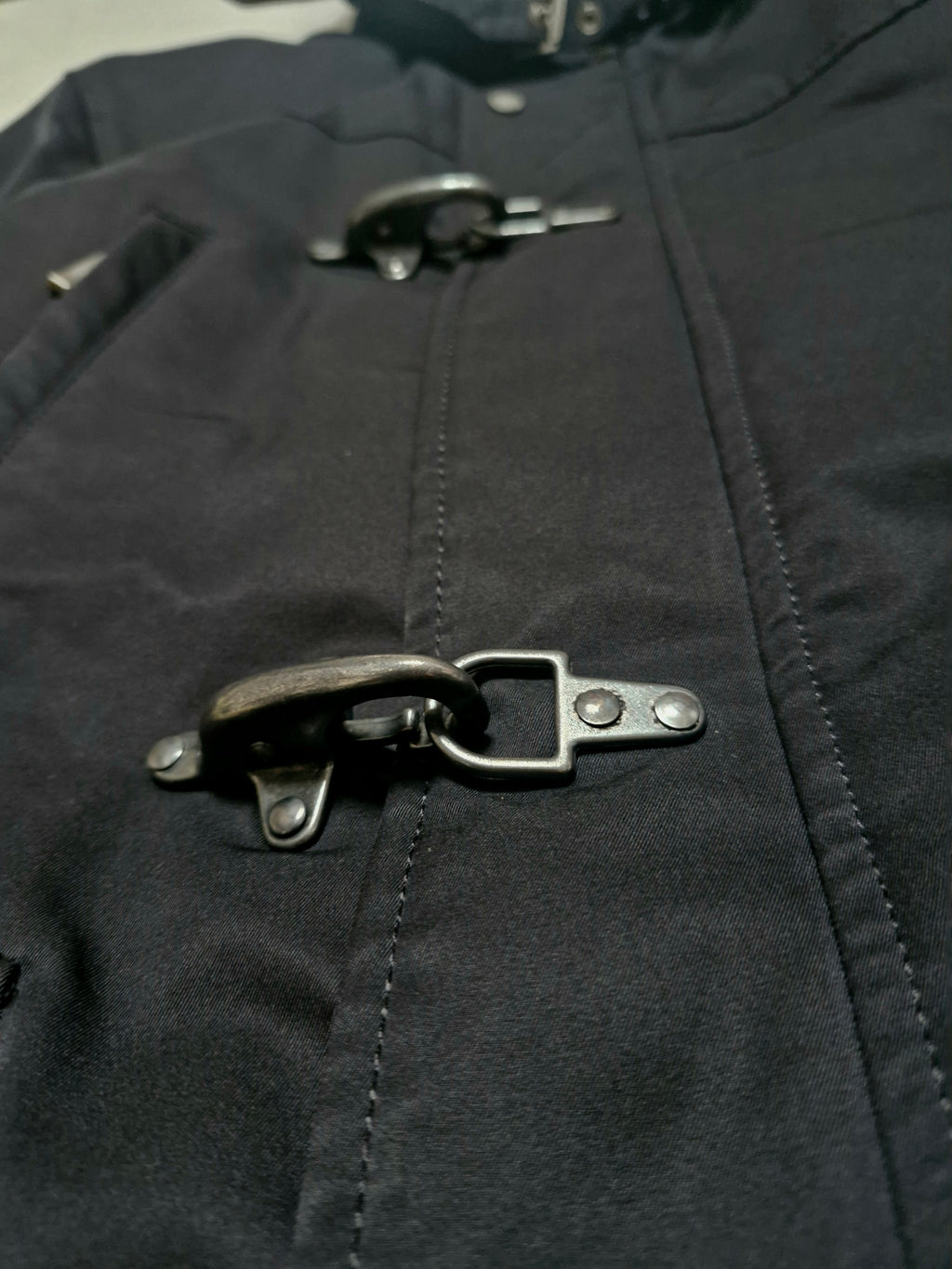 Burberry Vintage Japanese Black Label Fireman Clasp Black Technical Jacket