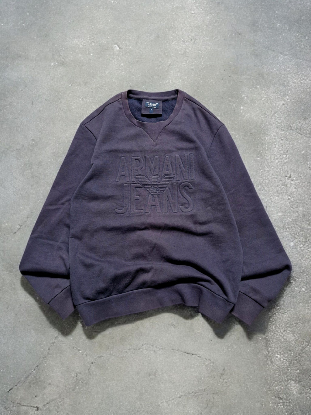 Armarni Jeans Vintage Spellout Logo Crewneck Sweathshirt