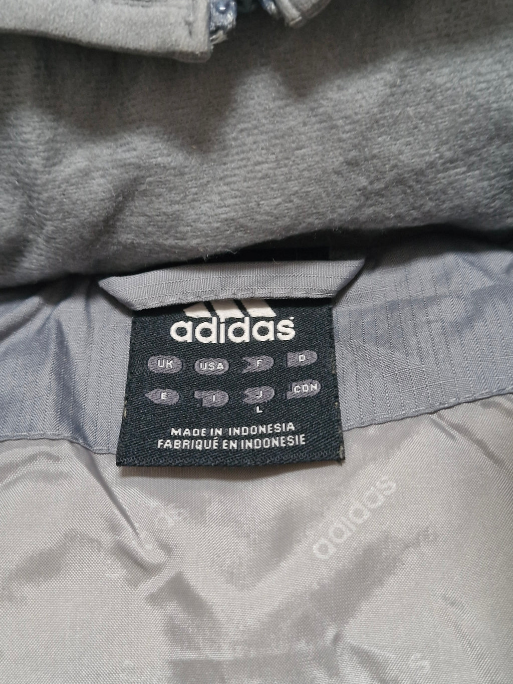 Adidas Vintage Y2K Grey & Yellow Trim Lined Technical Puffer Coat