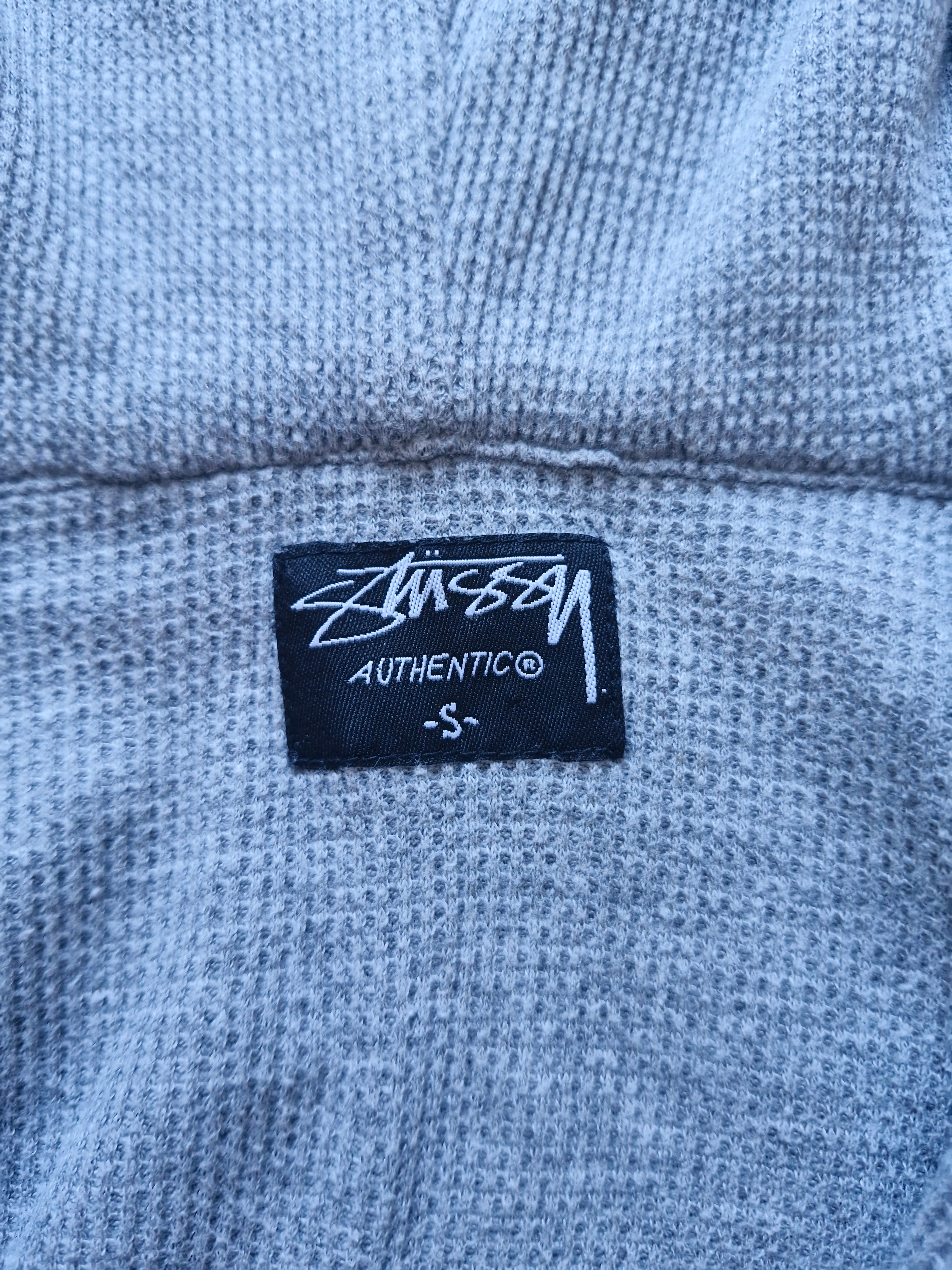 Vintage Stussy Grey Plaid Zip Hoodie | Y2K
