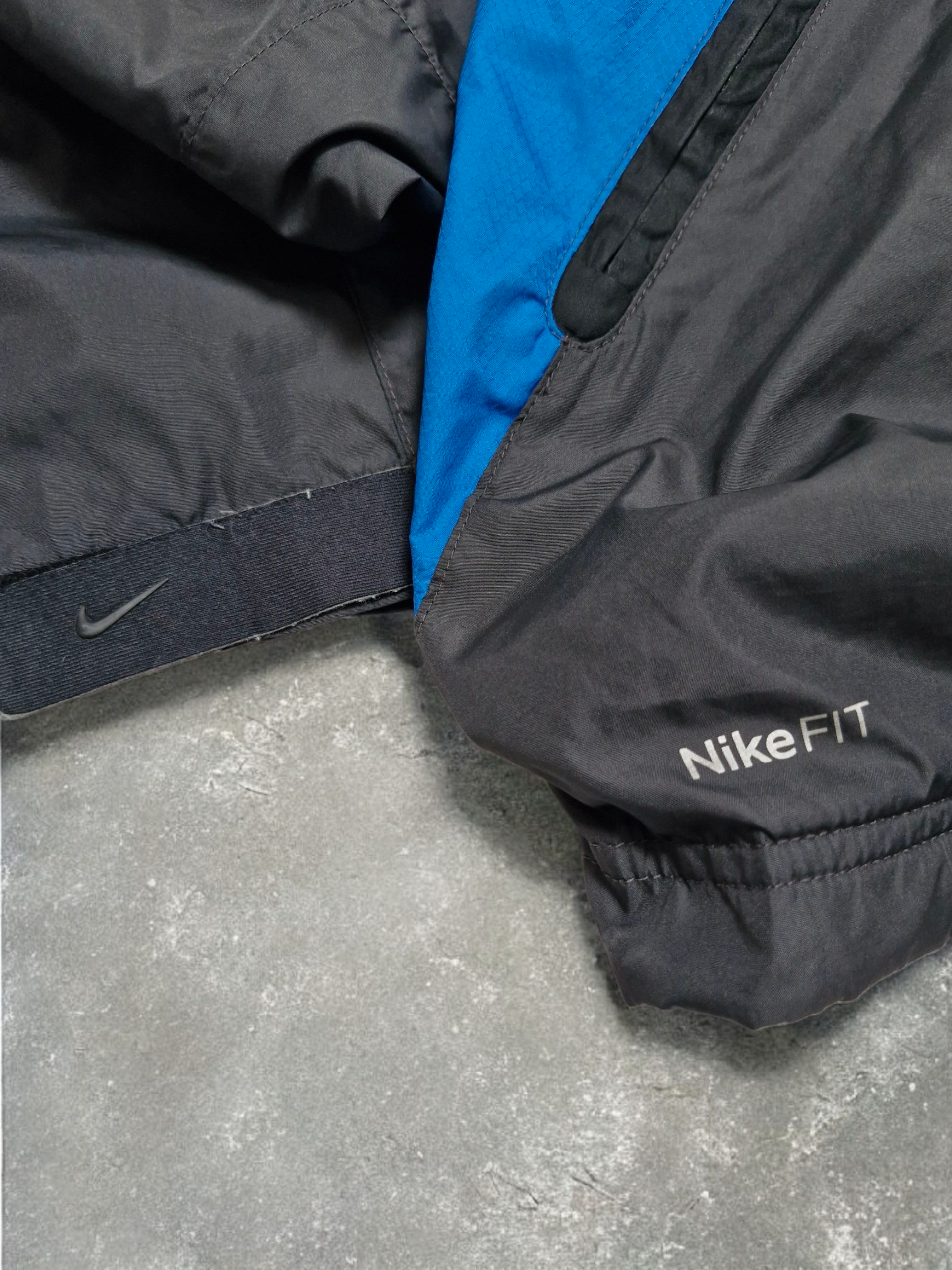 Nike Vintage Early 2000's Black & Blue Panelled Technical Jacket