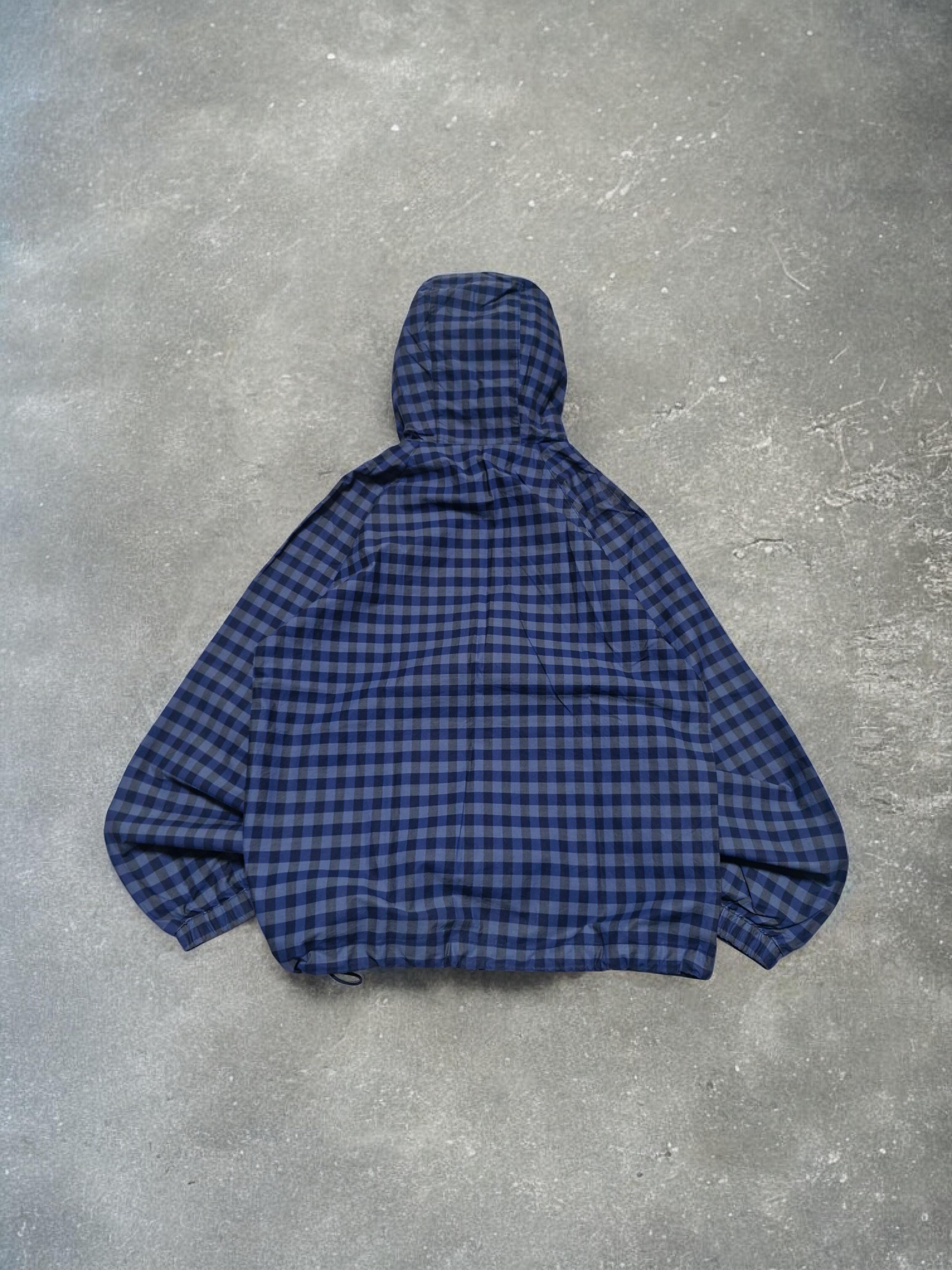 Vintage Japanese Blue Plaid Technical Windbreaker Jacket