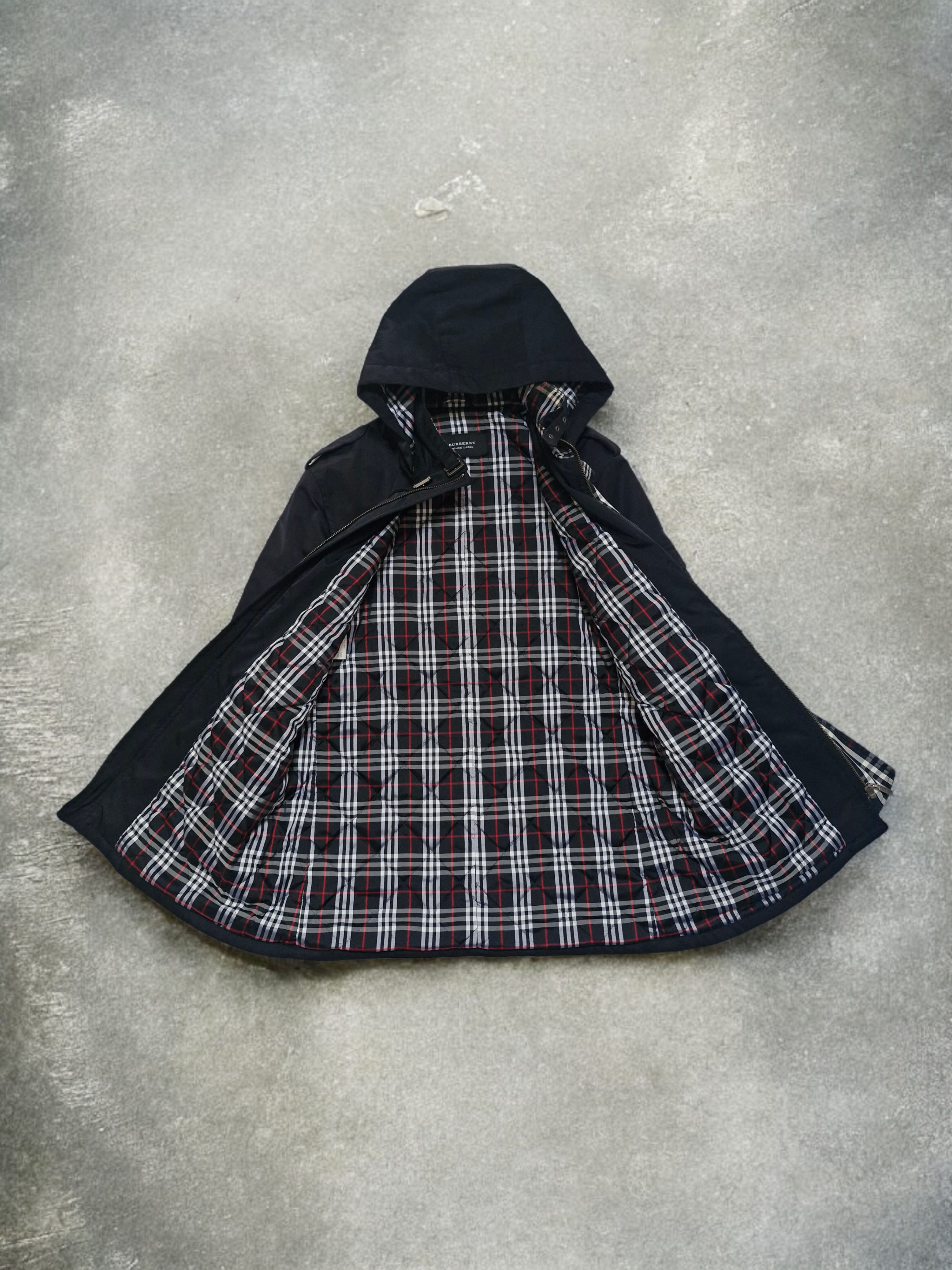 Burberry Vintage Japanese Black Label Fireman Clasp Black Technical Jacket