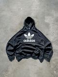 Adidas Vintage Black Centre Logo Hoodie